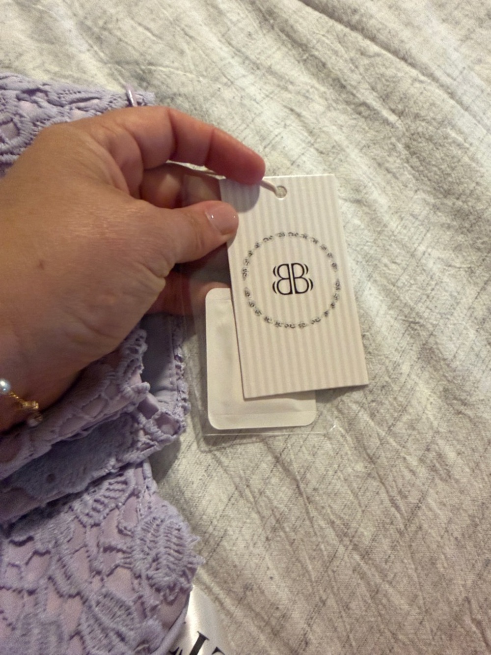 Lavender Lace Button-Front skirt set with Floral Accent - Picture 6 of 6